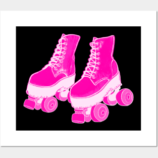 Pink Roller Skates Posters and Art